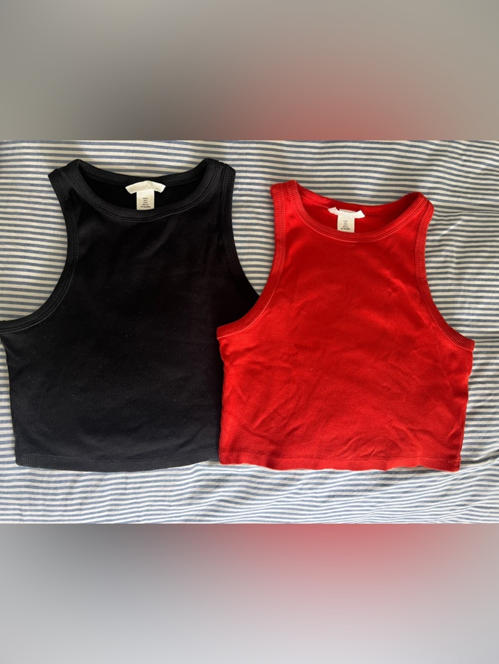 🌟3 for $30🌟 H&M Basics Cotton Racerback, Ribbed, Cropped, Tank Top